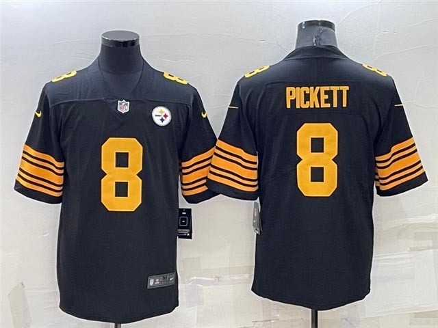 Men's Pittsburgh Steelers #8 Kenny Pickett Black Color Rush Limited Jersey