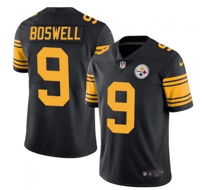 Men's Pittsburgh Steelers #9 Chris Boswell Black Vapor Color Rush Stitched Jersey