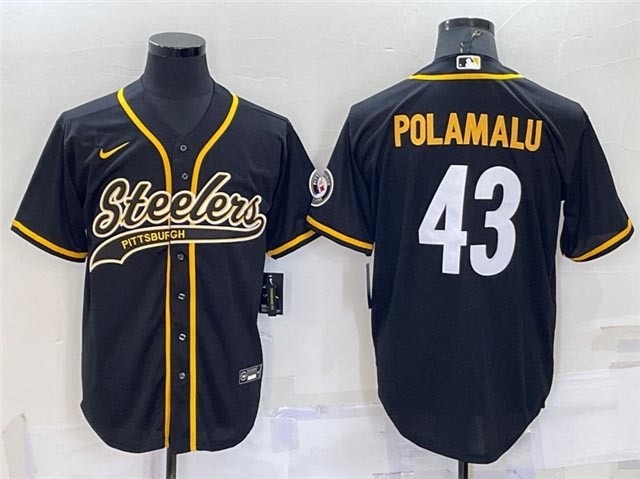 NFL Pittsburgh Steelers #43 Troy Polamalu Black Baseball Cool Base Jersey