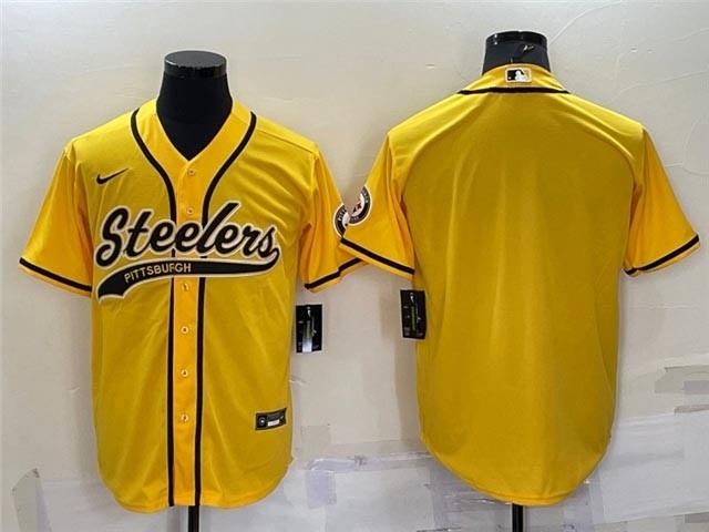 NFL Pittsburgh Steelers Blank Gold Baseball Cool Base Team Jersey