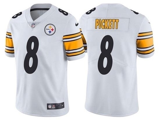 Men's Pittsburgh Steelers #8 Kenny Pickett White Vapor Limited Jersey