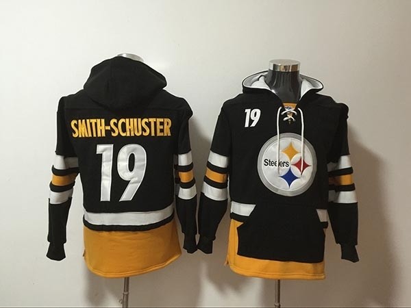 NFL Pittsburgh Steelers #19 Smith-Schuster black All Stitched Hooded Sweatshirt