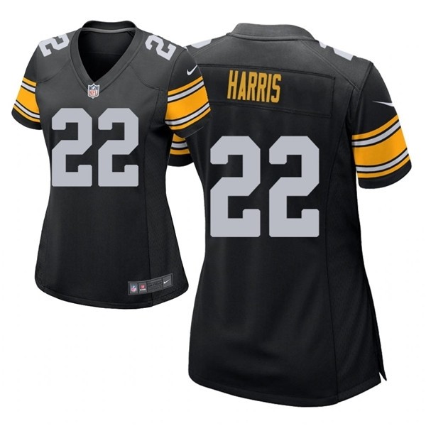 Women's Steelers #22 Najee Harris Black 2021 NFL Draft Jersey