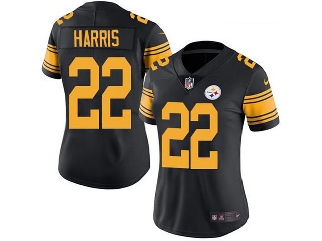 Women's Pittsburgh Steelers #22 Najee Harris Black Color Rush Limited Jersey