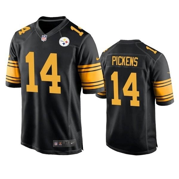 Youth Pittsburgh Steelers #14 George Pickens Black Color Rush Jersey