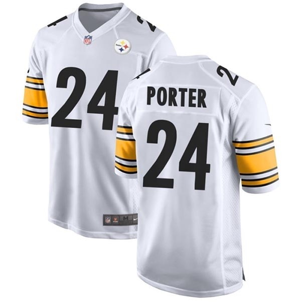 Youth Pittsburgh Steelers #24 Joey Porter Jr. White 2023 Draft Stitched Game Jersey