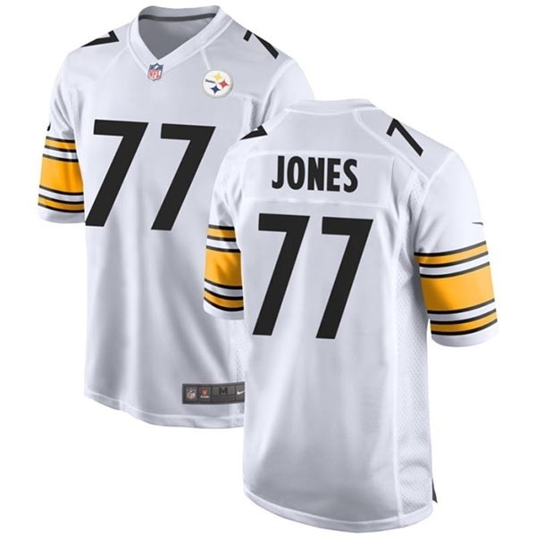 Youth Pittsburgh Steelers #77 Broderick Jones White 2023 Draft Stitched Game Jersey