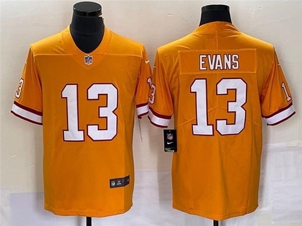 Men's Tampa Bay Buccaneers #13 Mike Evans Orange Throwback Vapor Limited Jersey