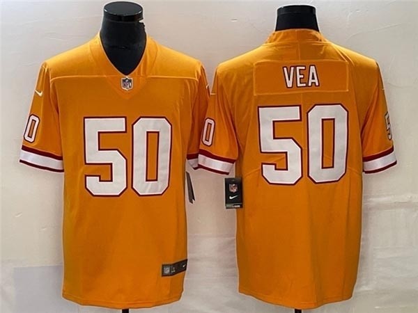 Men's Tampa Bay Buccaneers #50 Vita Vea Orange Throwback Vapor Limited Jersey