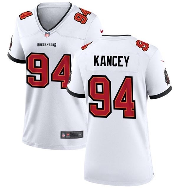 Women's Tampa Bay Buccanee #94 Calijah Kancey White 2023 Draft Stitched Game Jersey(Run Small)