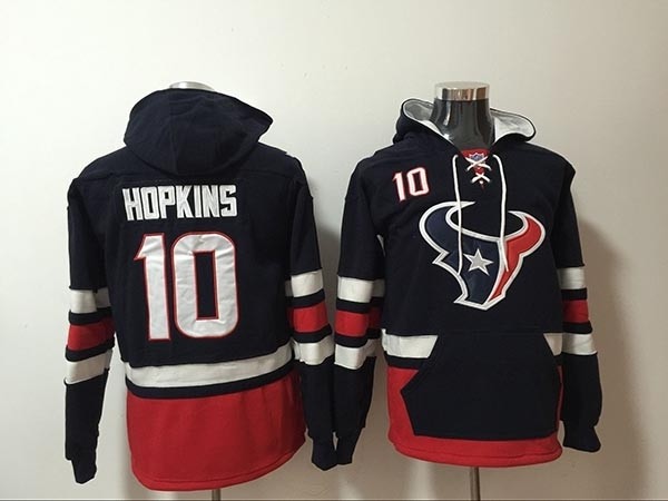 NFL Houston Texans #10 DeAndre Hopkins Navy blue All Stitched Hooded Sweatshirt