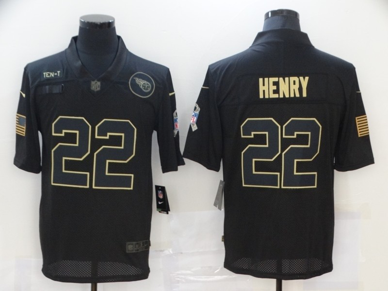 Nike Titans #22 Derrick Henry Black 2020 Salute To Service Limited Jersey