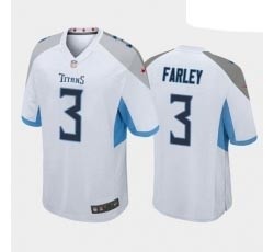 Men's Tennessee Titans #3 Caleb Farley White Blue 2021 NFL Draft Vapor Limited Jersey