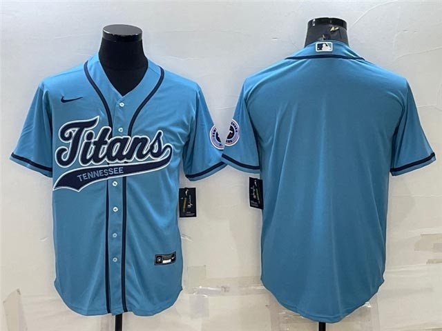 NFL Tennessee Titans Blank Light Blue Baseball Cool Base Team Jersey