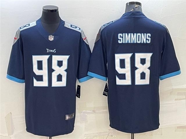 Men's Tennessee Titans #98 Jeffery Simmons Navy Blue Vapor Limited Jersey