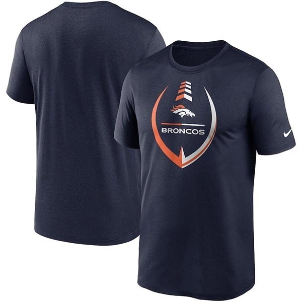 Men's Denver Broncos Navy Legend Icon Ring Performance T-Shirt