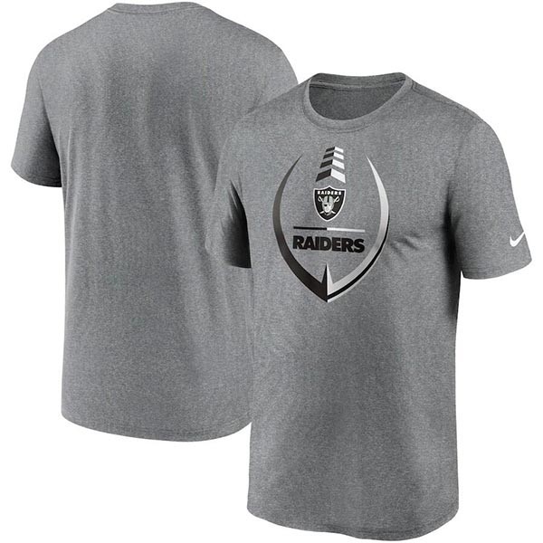 Men's Las Vegas Raiders Grey Legend Icon Ring Performance T-Shirt