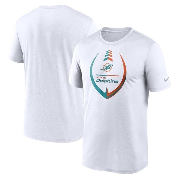 Men's Miami Dolphins White Legend Icon Ring Performance T-Shirt