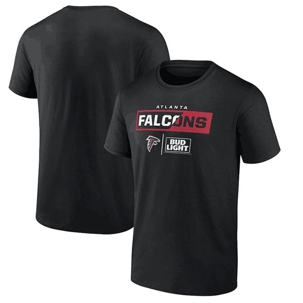 Men's Atlanta Falcons Black X Bud Light T-Shirt