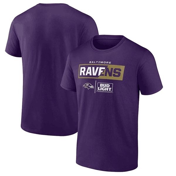 Men's Baltimore Ravens Purple X Bud Light T-Shirt