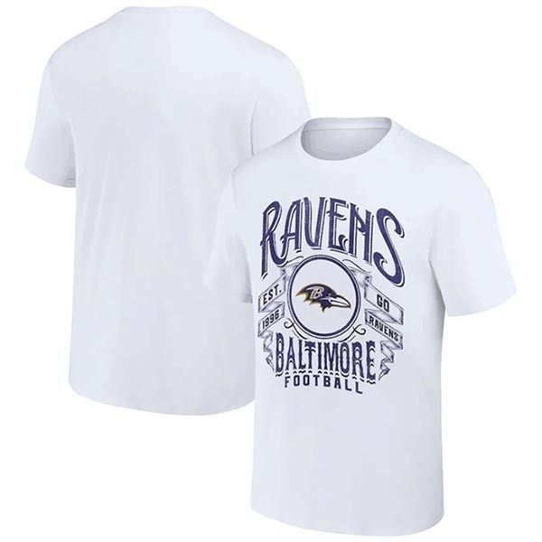 Men's Baltimore Ravens White X Darius Rucker Collection Vintage Football T-Shirt