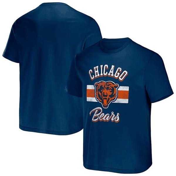 Men's Chicago Bears Navy X Darius Rucker Collection Stripe T-Shirt