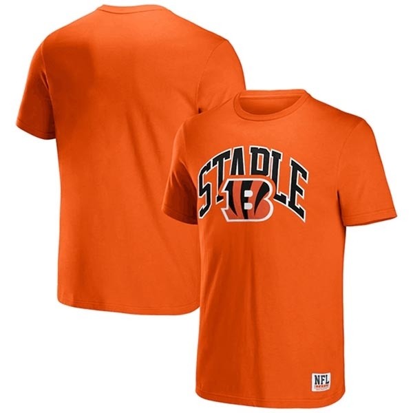 Men's Cincinnati Bengals X Staple Orange Logo Lockup T-Shirt