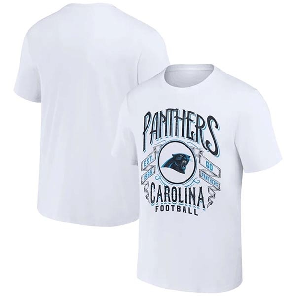 Men's Carolina Panthers White X Darius Rucker Collection Vintage Football T-Shirt