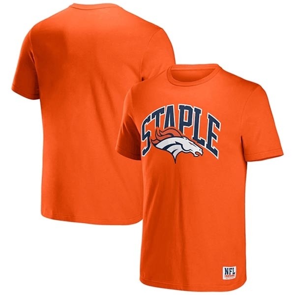 Men's Denver Broncos X Staple Orange Logo Lockup T-Shirt