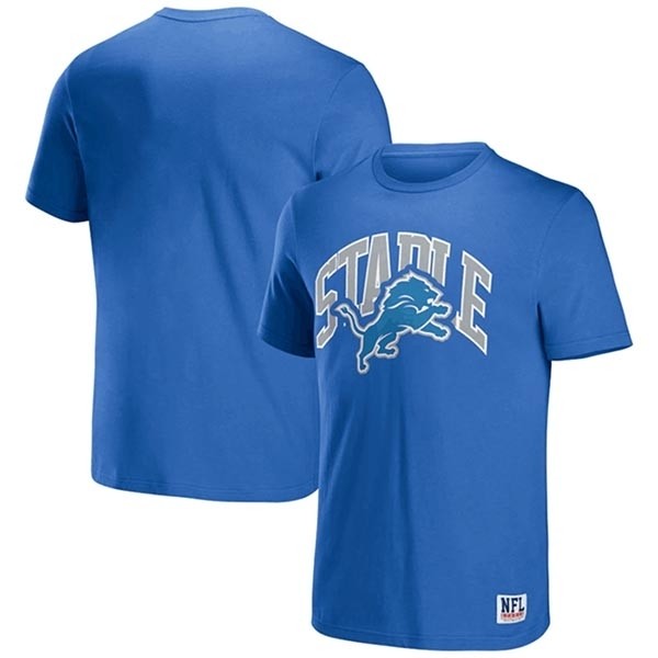 Men's Detroit Lions X Staple Blue Logo Lockup T-Shirt