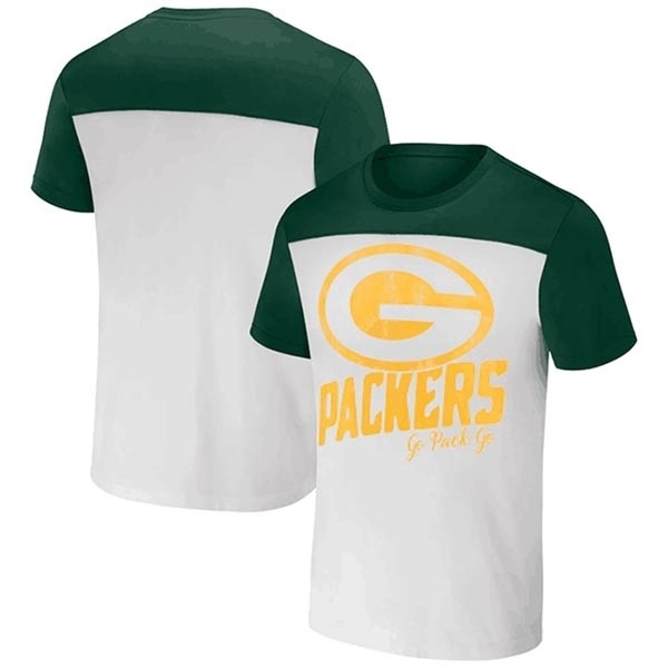 Men's Green Bay Packers Cream Green X Darius Rucker Collection Colorblocked T-Shirt