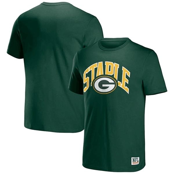 Men's Green Bay Packers X Staple Green Logo Lockup T-Shirt