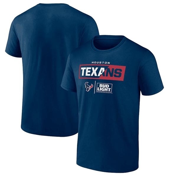 Men's Houston Texans Navy X Bud Light T-Shirt