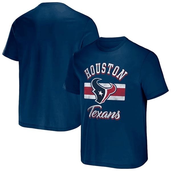 Men's Houston Texans Navy X Darius Rucker Collection Stripe T-Shirt