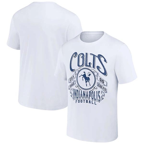 Men's Indianapolis Colts White X Darius Rucker Collection Vintage Football T-Shirt