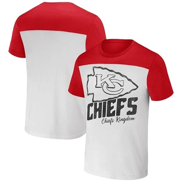 Men's Kansas City Chiefs Cream Red X Darius Rucker Collection Colorblocked T-Shirt