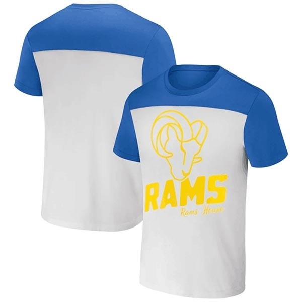 Men's Los Angeles Rams Cream Blue X Darius Rucker Collection Colorblocked T-Shirt