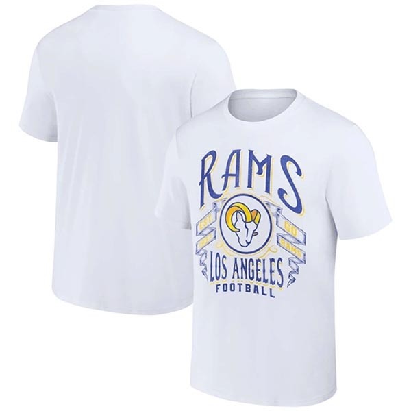 Men's Los Angeles Rams White X Darius Rucker Collection Vintage Football T-Shirt