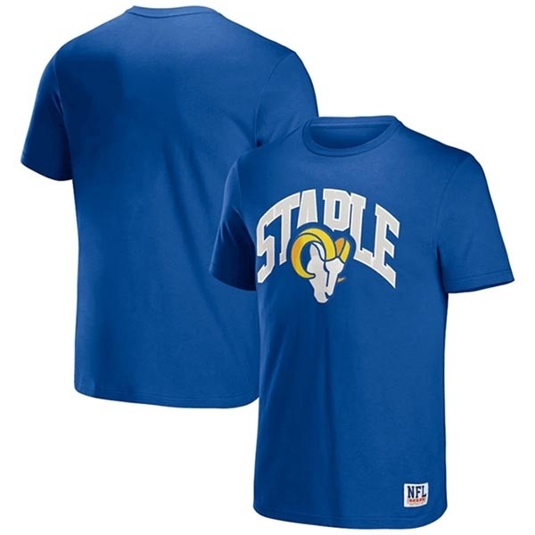 Men's Los Angeles Rams X Staple Blue Logo Lockup T-Shirt