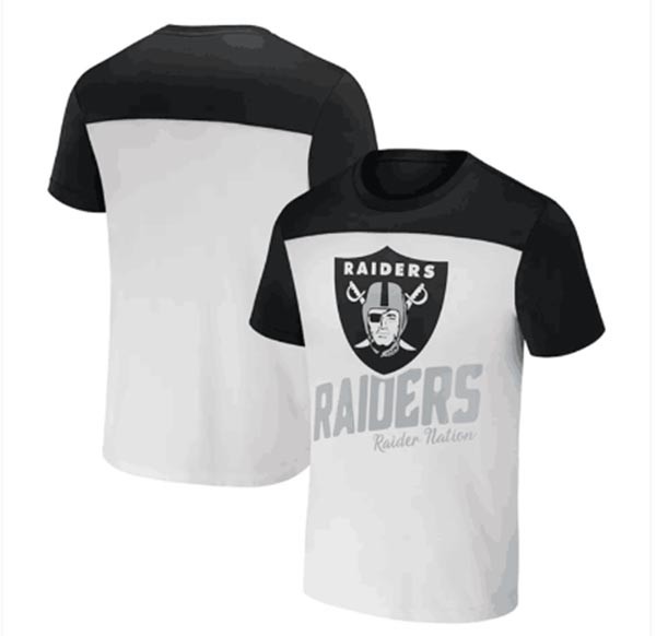 Men's Las Vegas Raiders Cream Black X Darius Rucker Collection Colorblocked T-Shirt