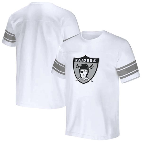 Men's Las Vegas Raiders White X Darius Rucker Collection Football Striped T-Shirt