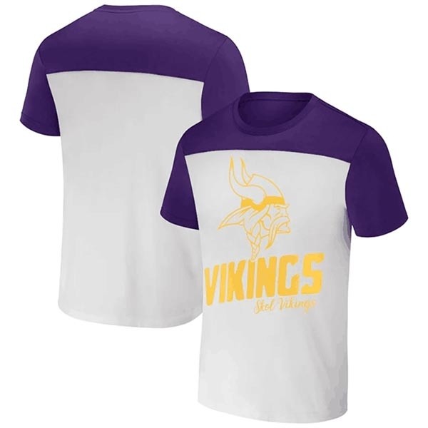 Men's Minnesota Vikings Cream Purple X Darius Rucker Collection Colorblocked T-Shirt