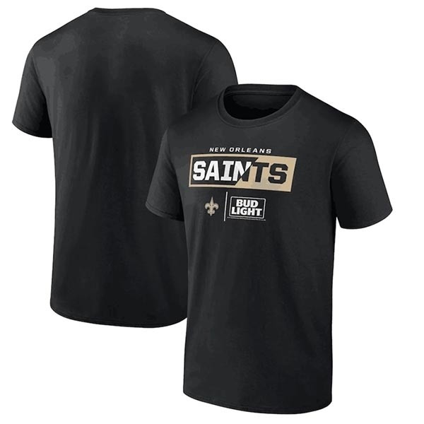 Men's New Orleans Saints Black X Bud Light T-Shirt