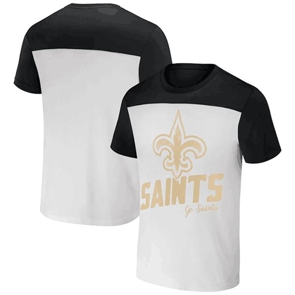 Men's New Orleans Saints Cream Black X Darius Rucker Collection Colorblocked T-Shirt