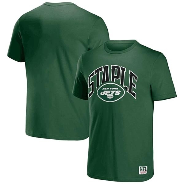 Men's New York Jets X Staple Green Logo Lockup T-Shirt