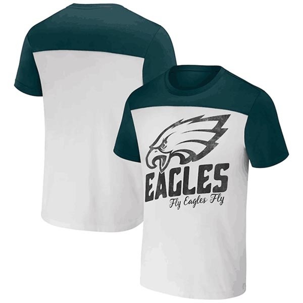 Men's Philadelphia Eagles Cream Green X Darius Rucker Collection Colorblocked T-Shirt