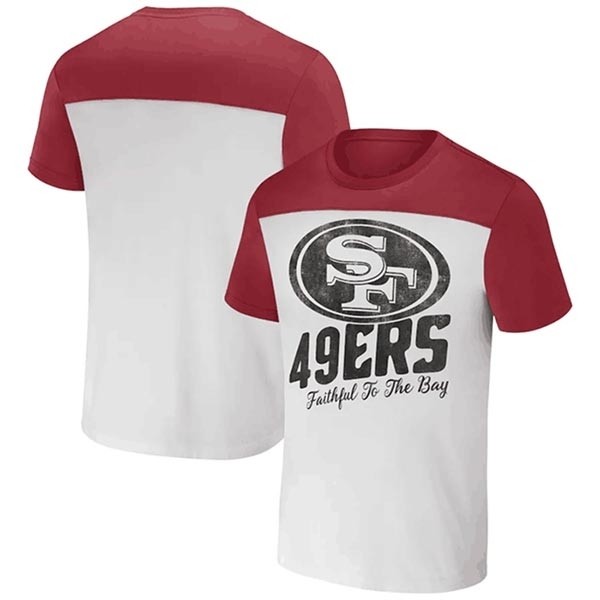 Men's San Francisco 49ers Cream Red X Darius Rucker Collection Colorblocked T-Shirt