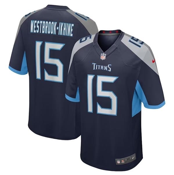 Men's Tennessee Titans #15 Nick Westbrook-Ikhine Navy Stitched Game Football Jersey