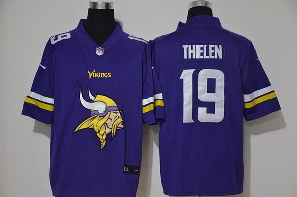 NFL Minnesota Vikings Adam Thielen #19 Purple Team Big Logo Vapor Untouchable Limited Jersey