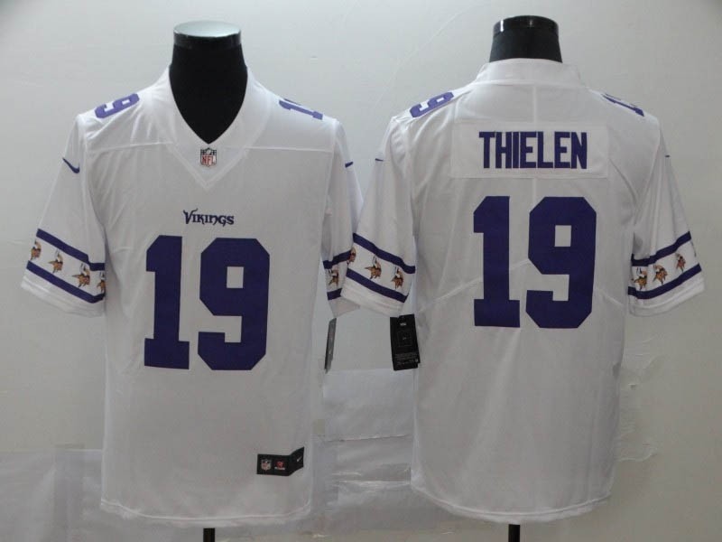 NFL Minnesota Vikings #19 Adam Thielen White Stitched Limited Team Logo Fashion Jersey